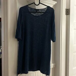 Eileen Fisher Blue Tunic Light Sweater, Large